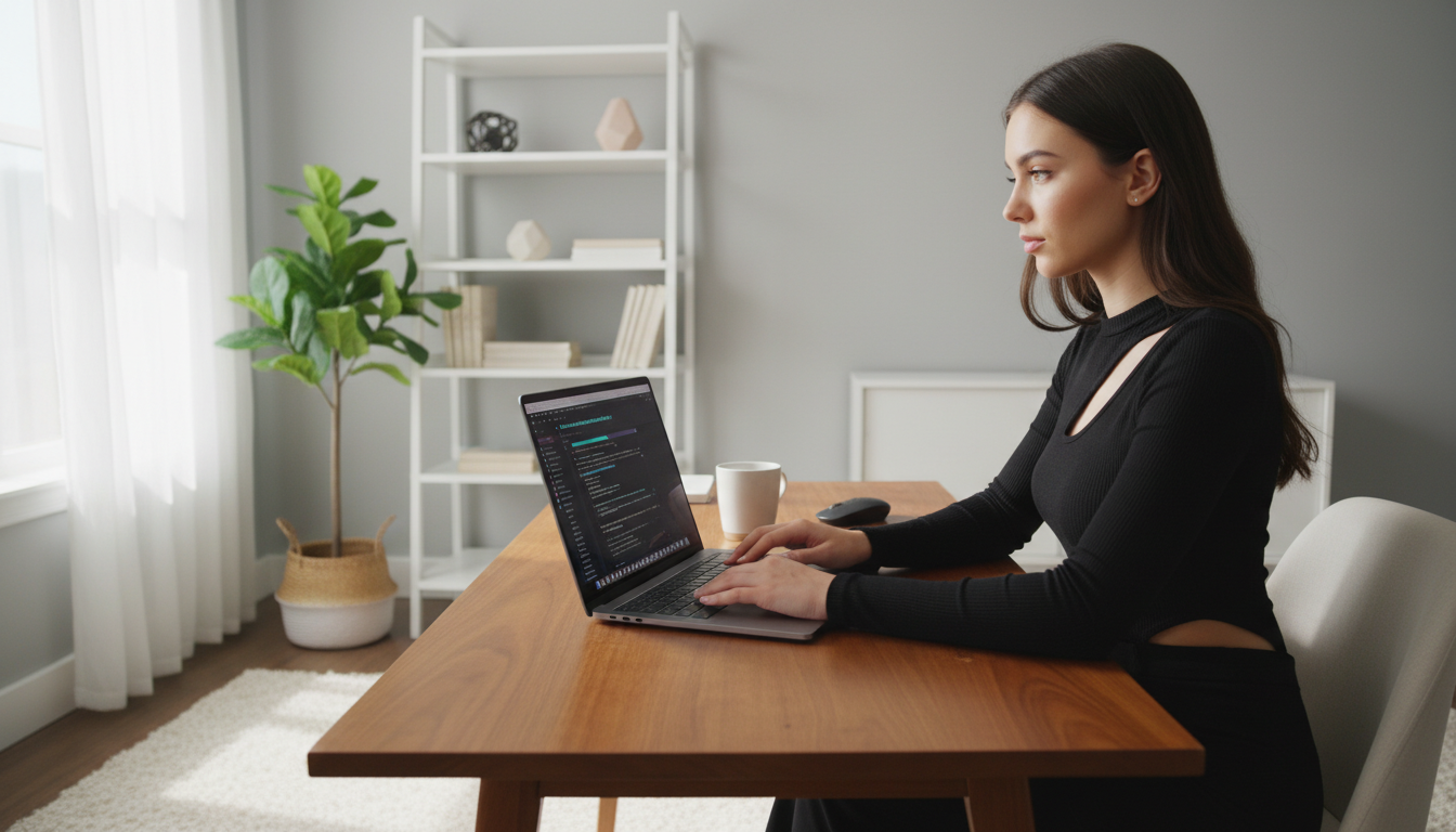 A developer reviews code suggestions generated in real-time by an AI agent.