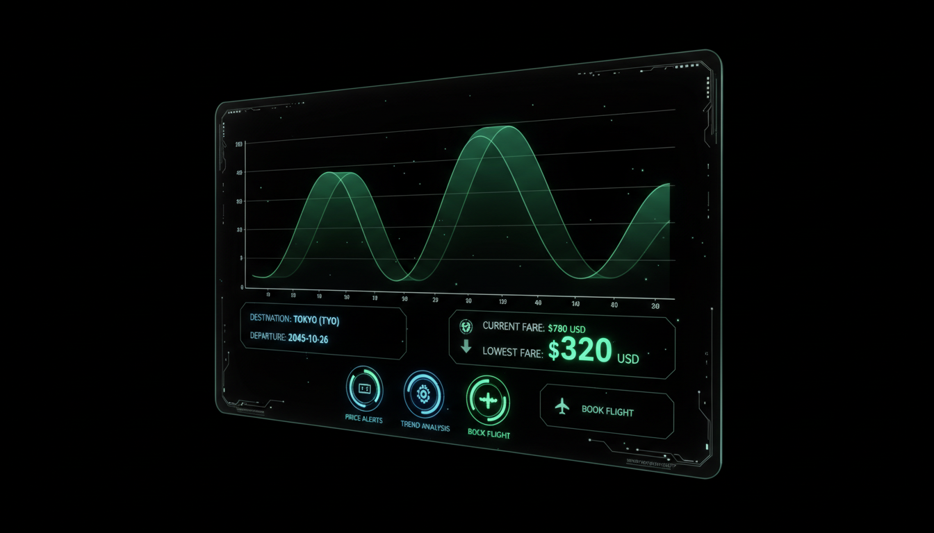 Real-time fare heatmap: green valleys represent short-lived price drops.