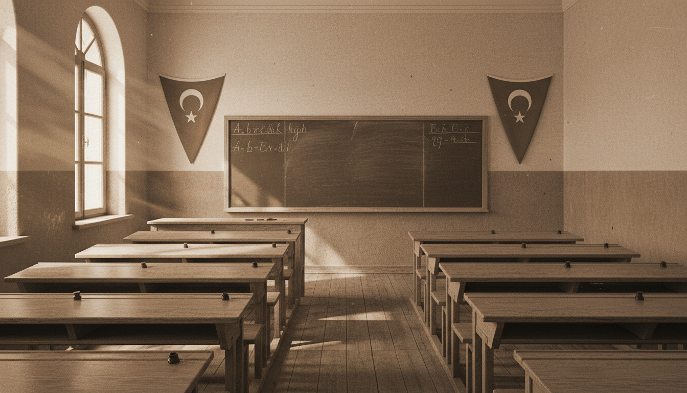 1930s Ankara classroom where the new Turkish alphabet was first introduced.